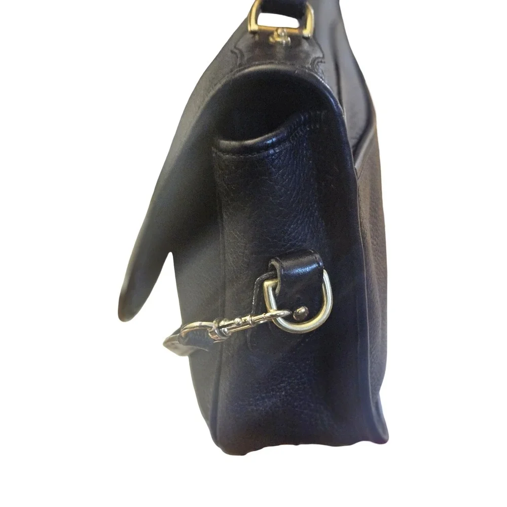 Dooney & Bourke All Weather Leather Vintage Satchel Crossbody Bag Black Pebbled